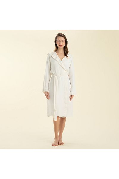 Chakra Carra Bathrobe Ecru