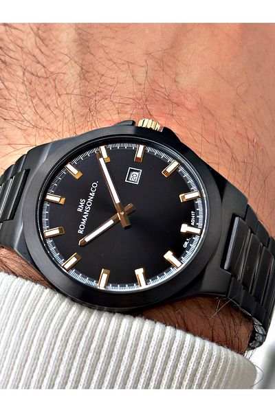 Romanson Special Design 5 Atm Waterproof Steel Cord Steel Case Men's Wristwatch
