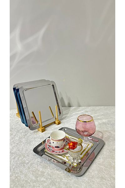 USD HOME Μονός ατσάλινος τετράγωνος δίσκος σερβιρίσματος παρουσίασης καφέ