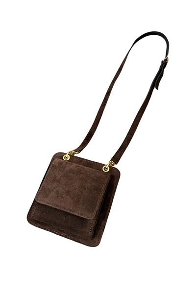 Atelier Bomonti Khaos Velvet Mini - Stylish Mini Purse with Two Faces, Two Colors, Suede Leather and Wallet Compartment