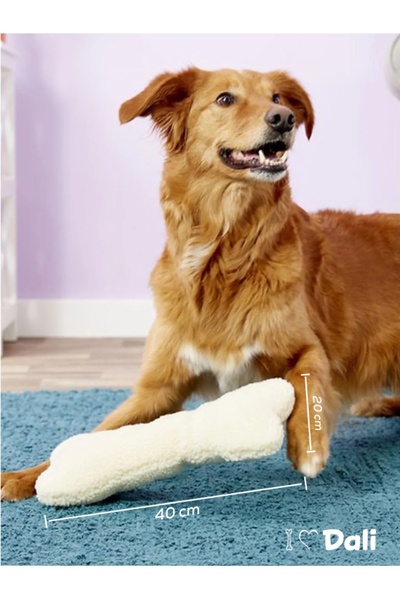 Dalipet Büyük Boy Peluş Kemik Şekli Oyuncak, Yumuşak ve Güvenli Oyun, 40x20 cm Boyutlarında, Eğlenceli