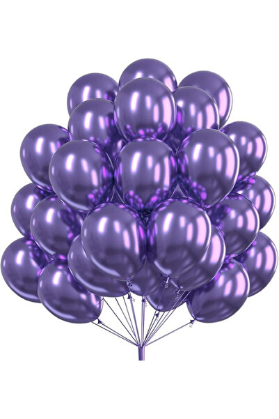 BALON DİYARI 12INC Büyük Boy Aynalı Krom Balon Yüksek Kalite 20 Adet