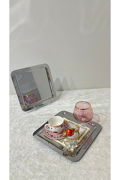 USD HOME Μονός ατσάλινος τετράγωνος δίσκος σερβιρίσματος παρουσίασης καφέ