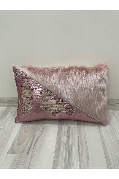 YILMAZHOME Sequin Plush Rectangular Triangle Throw Pillow Cover