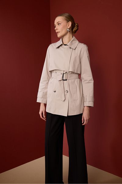 NUR KALAY COLLECTION Premium Short Trench Coat