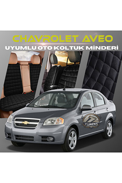 SHOOPLAA طقم وسائد مقعد السيارة شيفروليه أفيو باللون الأسود مع جيوب ريش تايلا...