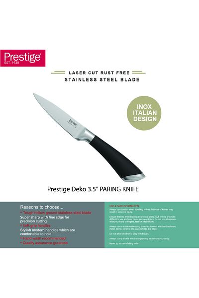 Prestige Deko 3.5" (8.5 Cm) PARING KNIFE | Rust Free Stainless Steel Blade - PR57546