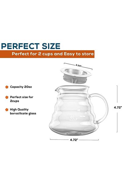 MIBRU V60 Drip Coffee Maker Set Pour Over Accessories Machine Set Of 2 With A Gift Of V60 Coffee Paper