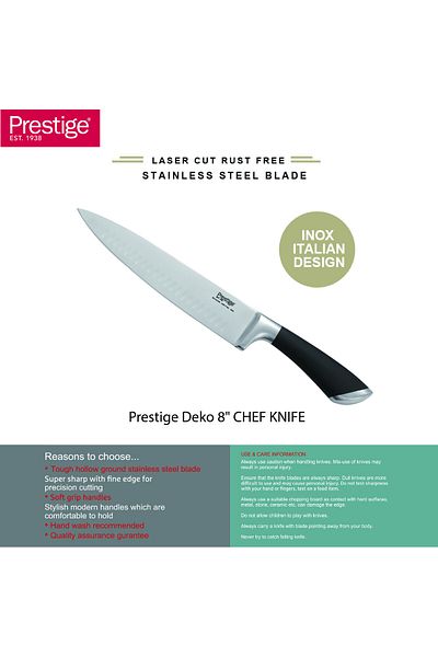 Prestige Deko 8" CHEF KNIFE | Rust Free Stainless Steel Blade - PR57541