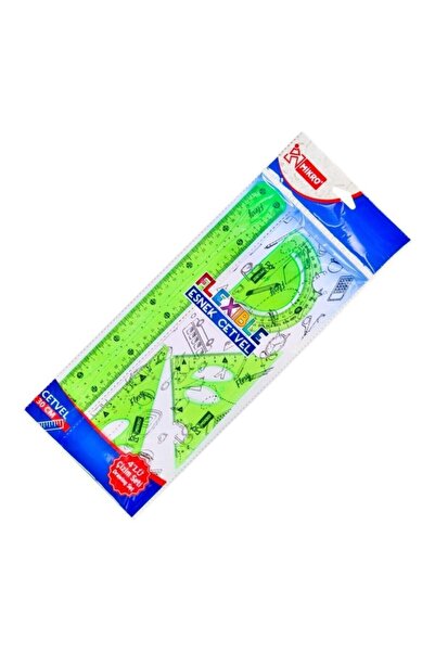Mikro Esnek Cetvel Çizim Seti Kırılmaya Dayanaklı 4'lü Yeşil Fl-04
