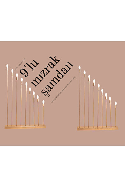 RPMD Store 2 Adet 9 Lu Gold Dekor Işıklandırma, Mızrak Işıklandırma, Nişan Ve...