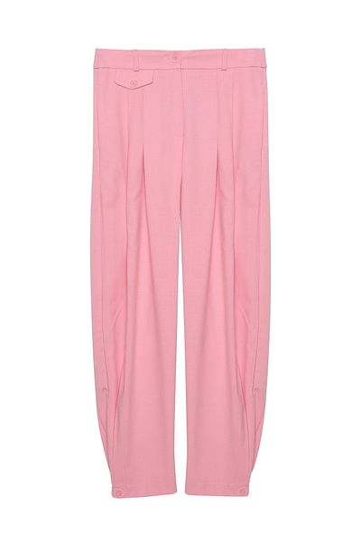 Quzu Pleat Detailed Jogger Pants Pink