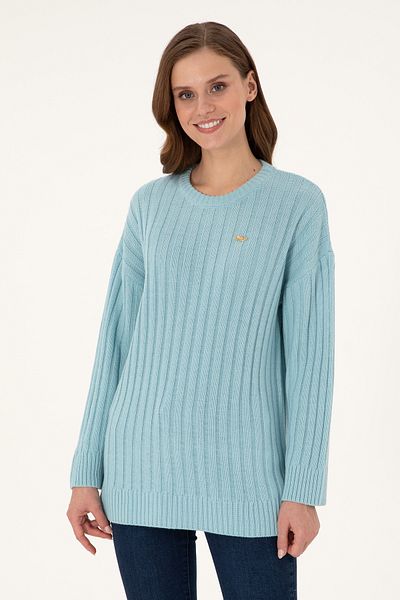 U.S. Polo Assn. Women's Water Green Crew Neck Sweater 50297092 -Vr083