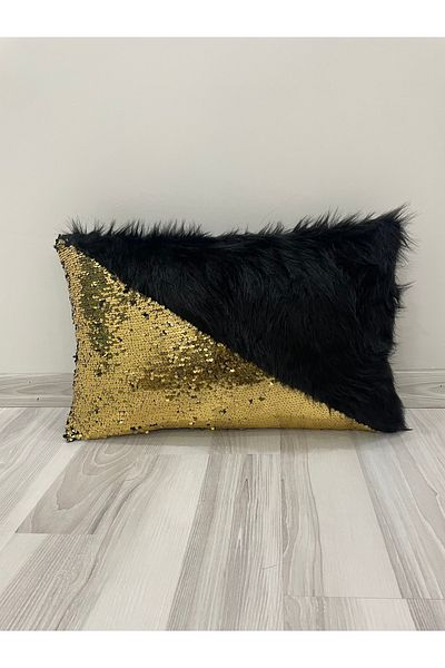 YILMAZHOME Sequin Plush Rectangular Triangle Throw Pillow Cover
