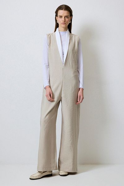 Touché Privé Contrast Collar Kupra Jumpsuit