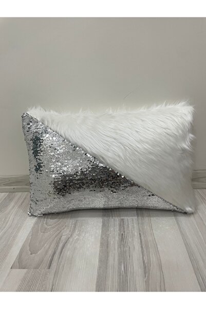 YILMAZHOME Sequin Plush Rectangular Triangle Throw Pillow Cover