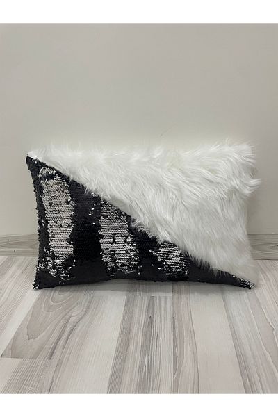 YILMAZHOME Sequin Plush Rectangular Triangle Throw Pillow Cover