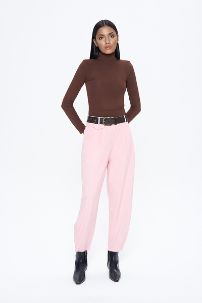 Quzu Pile Detaylı Jogger Pantolon Pembe