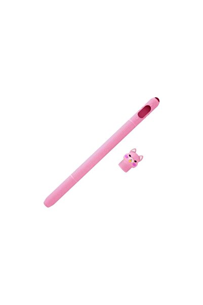 Dmay Apple Pencil 2. Nesil Uyumlu Koruyucu Silikon Kılıf  Sevimli Kedi Figürl...