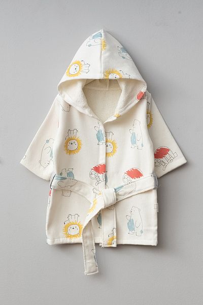 Bebitof 0-1 Years Old Baby Girl and Boy Bathrobe - Hooded and Cotton