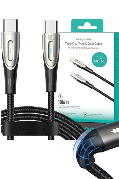 Lopard Star-Light Kopmayan Halat 100W PD 5A Hızlı Şarj Data ve Kablosu Type-C...