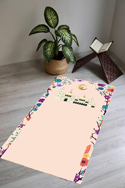 Carmine Carpet سجادة صلاة للأطفال مطبوعة رقمية وقابلة للغسل ومضادة للانزلاق