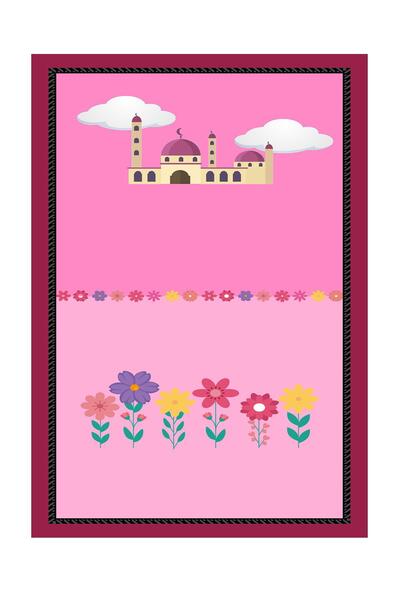 Carmine Carpet Digital Printed Washable Non-Slip Base Children's Prayer Mat