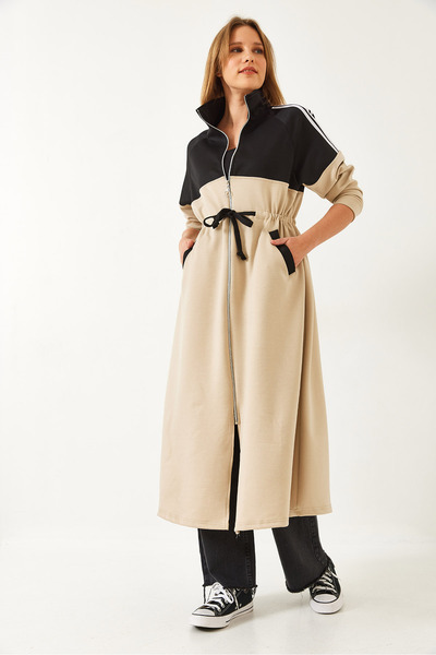 Bianco Lucci Women's Zipper Waist Tie Long Dress 60351321