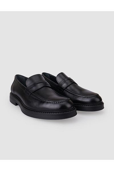 Cabani 100% Genuine Leather Black Men's Casual Shoes