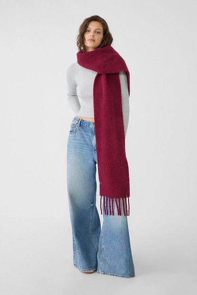 Paragon Imported Burgundy (Cherry) Puffy Soft Textured Women's Scarf Shawl Shoulder Wrap