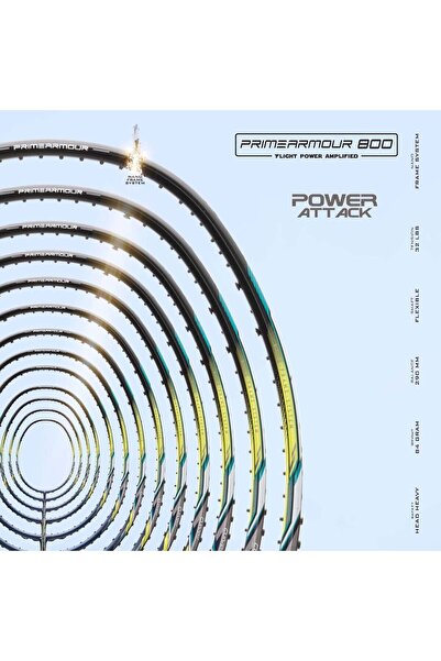 Hundred Primearmour 800 - Carbon Fiber Strung Badminton Racket, Full Cover (Navy/Black)