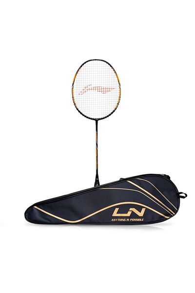 Li-Ning Turbo 99 - Carbon Fiber Strung Badminton Racket, with Full Cover (Black/Gold)