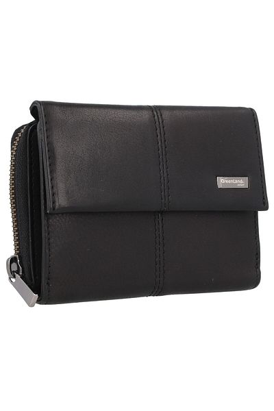 Greenland Nature Black Nappa Wallet RFID protection Leather 13 cm