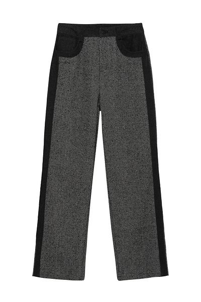 Quzu Black Striped Denim Match Trousers