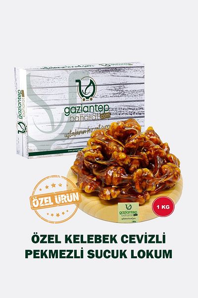 Gaziantep Baharat Special Made Pistachio Melasse Sausage with Walnut Melasse 1000 Gr – Kelebek Sucuk