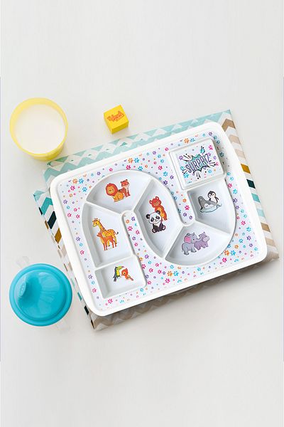 EĞLENCELİ TABAK Baby Child Feeding Plate Surprise Fun Plate with Paw 23X30.5X3Cm Turkish Patent