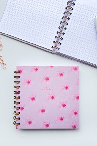 Martius Art غطاء مربع مقاس 15 × 15 سم 2 كيتام سبيرولي مفكرة / قوس قزح وردي وزهرة