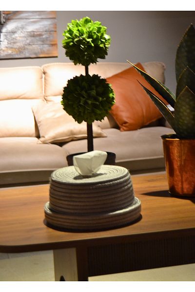 HomeTurko Σχεδιασμός BOHO - Ευέλικτη θήκη για χαρτοπετσέτες από γιούτα, ψάθινο κουτί χαρτοπετσέτας, οικιακά είδη γραφείου