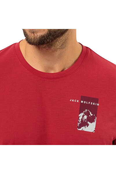 Jack Wolfskin Vonnan S/s Graphic T Erkek Kırmızı Tişört ERKEK T-SHIRT 1809941TR