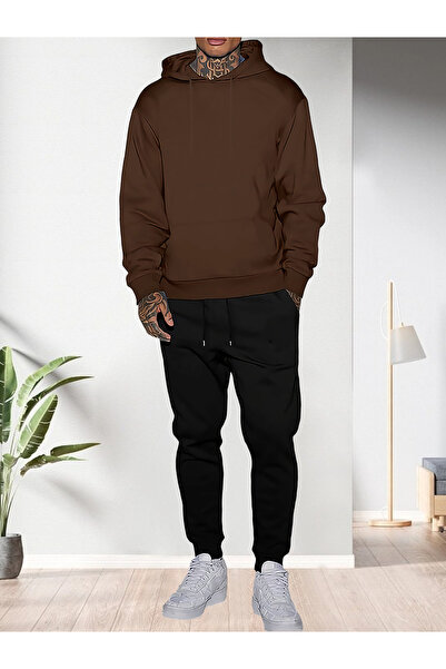 Lider Leather Σετ φόρμας με κουκούλα από βαμβακερό πολυεστέρα με 2 κλωστές