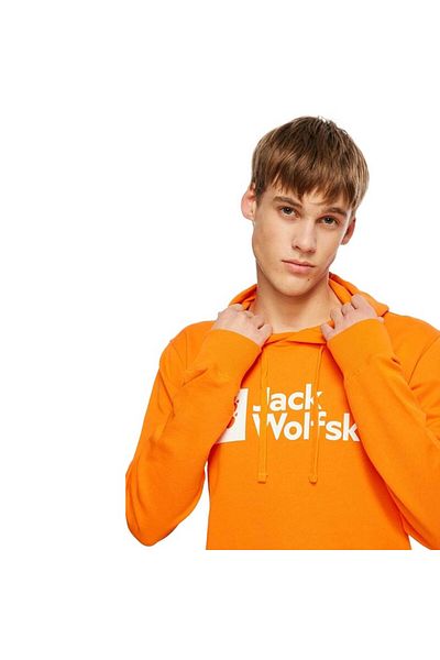 Jack Wolfskin سويت شيرت رجالي من Arthur Hoody - برتقالي بغطاء للرأس