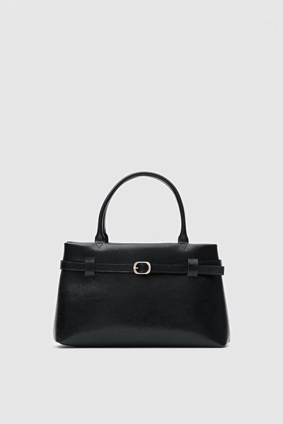 Shule Bags Geantă de umăr neagră cu cataramă Amor
