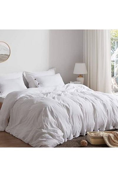 Kibele Off-White Buttoned Pillow Case - 2 Pieces 100% Cotton 50X70