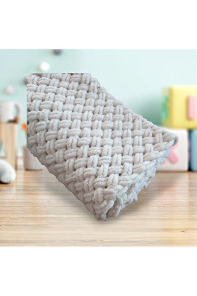 MCK puffy bebek battaniye 80*100 açık krem