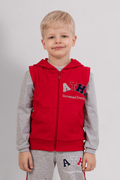 DMB BOYS & GIRLS Момчешка жилетка с качулка, цип и джобове, с бродерия