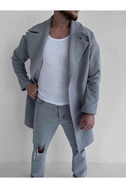 NO1 KONSEPT Γκρι άνετο παλτό Premium Stamp