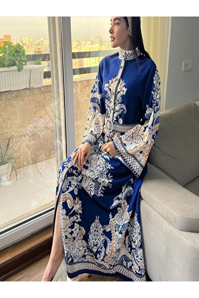 fiore fashion Atlas kumaş Elbise Renkli Kemer Dhildir