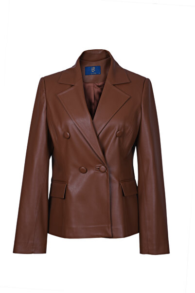 Oilemaperla Taba Deri Blazer Ceket
