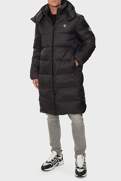 Calvin Klein Pánský černý kabát na zip s kapucí - J30J 326102 -Beh