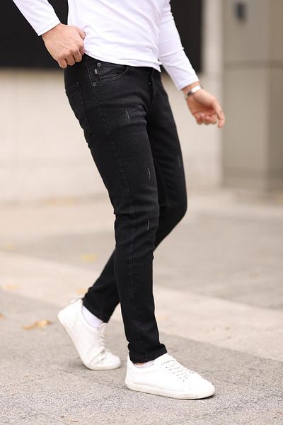 Dr Dnm Remix Blugi pentru bărbați, negru închis, slim fit, din lycra - Blugi cu unghii